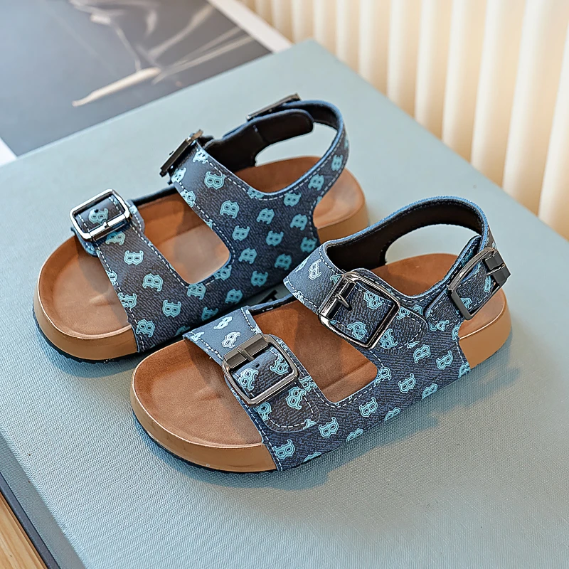 Sandalias de para pequeñas, zapatos de banda de doble hebilla, chanclas florales , antideslizantes, Verano kids eva sandals