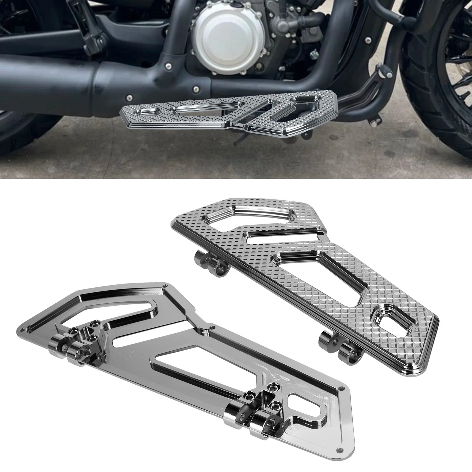 

Motorcycle Front Floorboards Foot Boards CNC Aluminum Pedal for Harley Touring Road King Softail Dyna FLD
