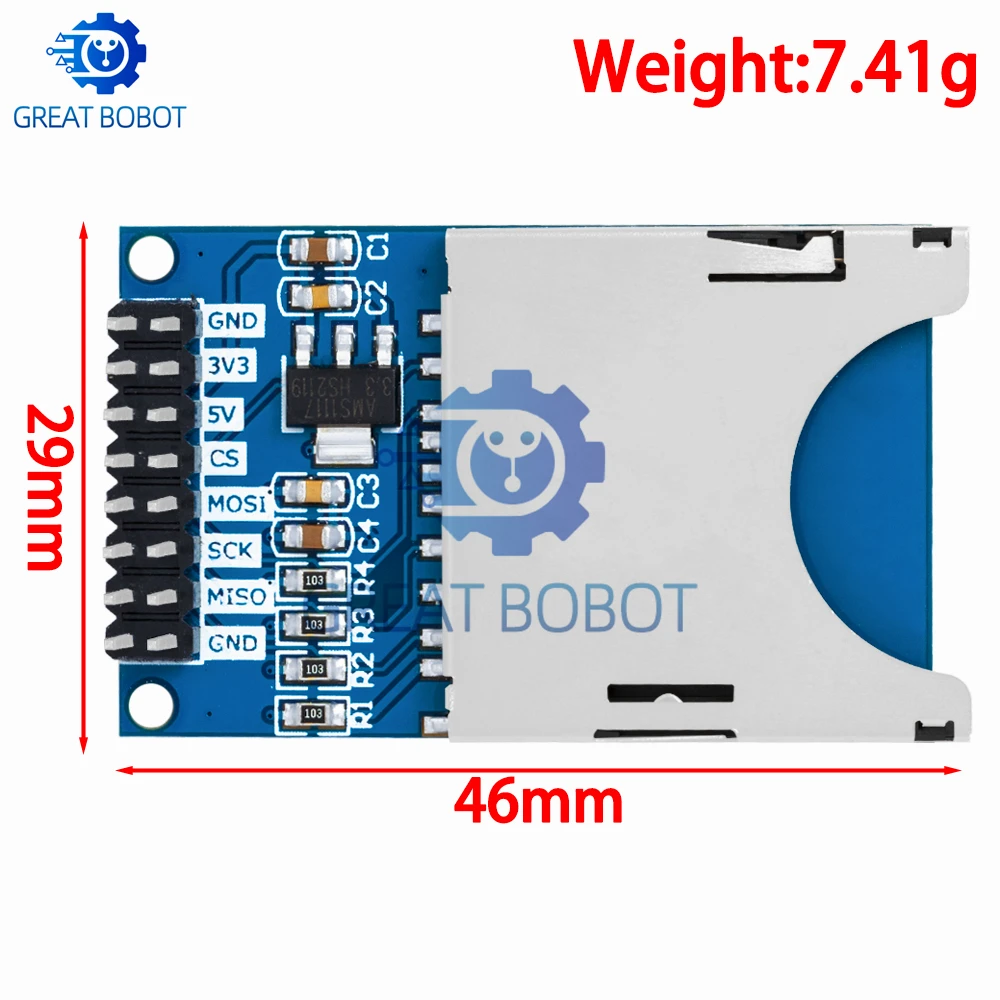 SPI Micro SD TF Card Module SPI Interface Memory Expansion DIY Board for Arduino DIY Electronic Project