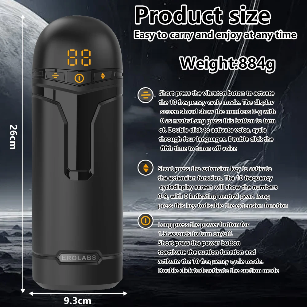 APP Control Telescopic Blowjob Masturbation 9 Thrusting & 9 Vibrating Sex Machines Male Masturbation Cup Adult Sex Toys view 6