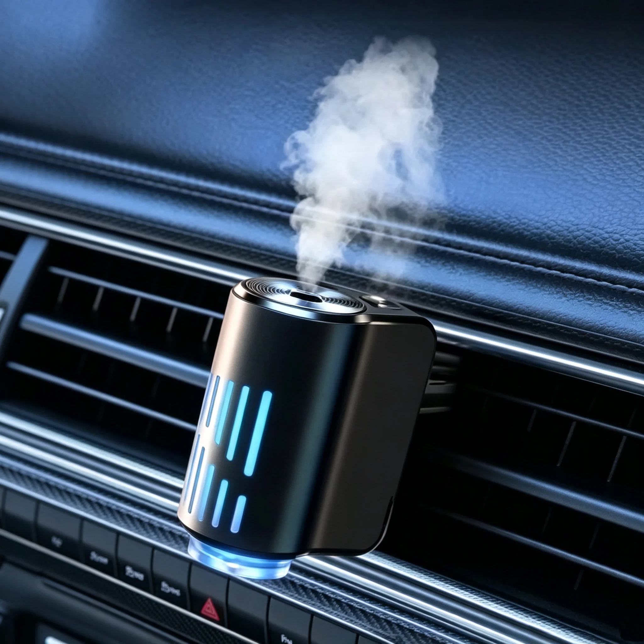 Car Air Vent Air Diffuser Aroma Humidifier With Atmosphere Light Electric Air Freshener Car Fragrance For Removing Odors