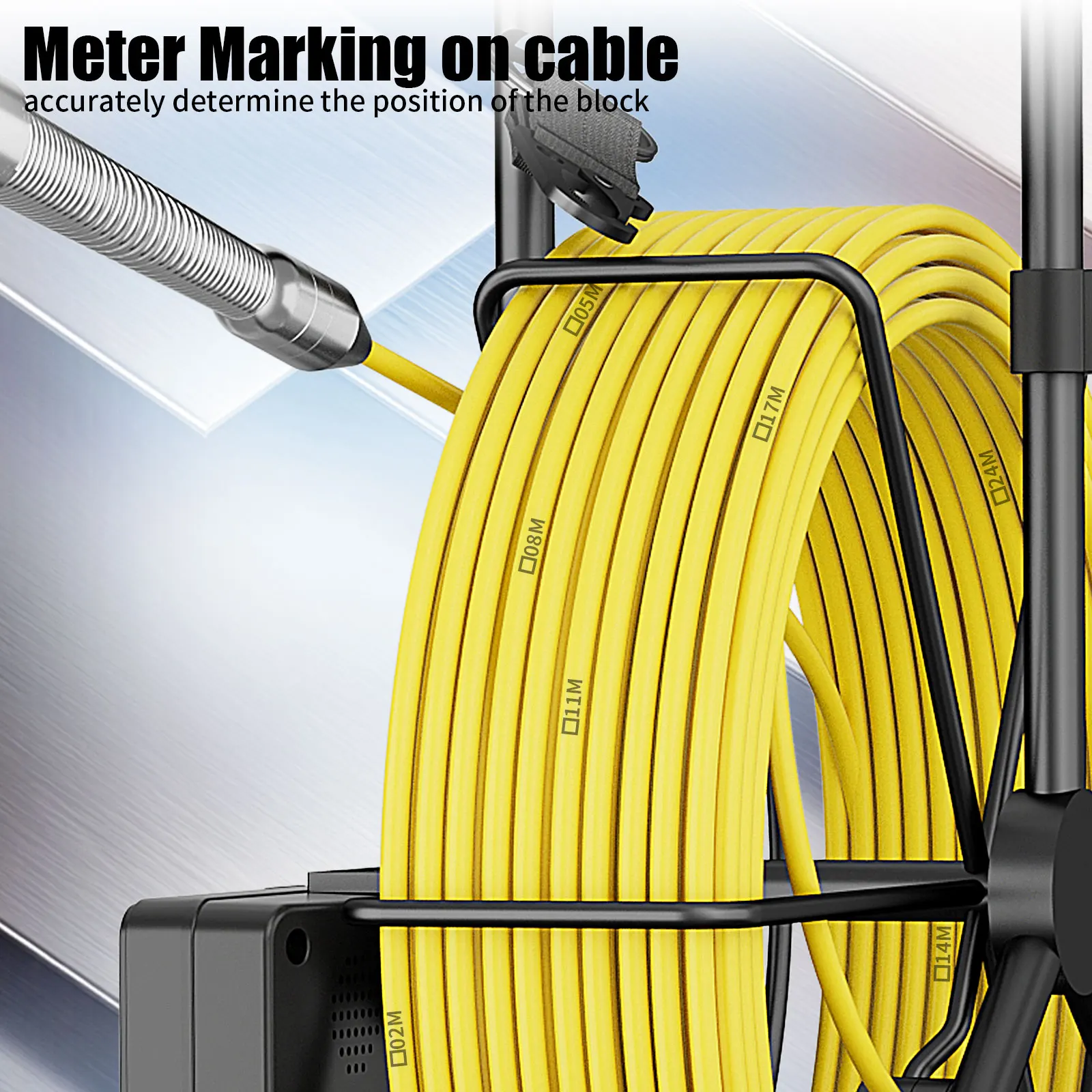 GAMWATER Esgoto Boroscópio 4.3 Polegadas HD 1200TVL 16GB DVR IP68 À Prova D 'Água 8500mAH Câmera Endoscópio de Inspeção de Tubos com 5mm 10/20/30M