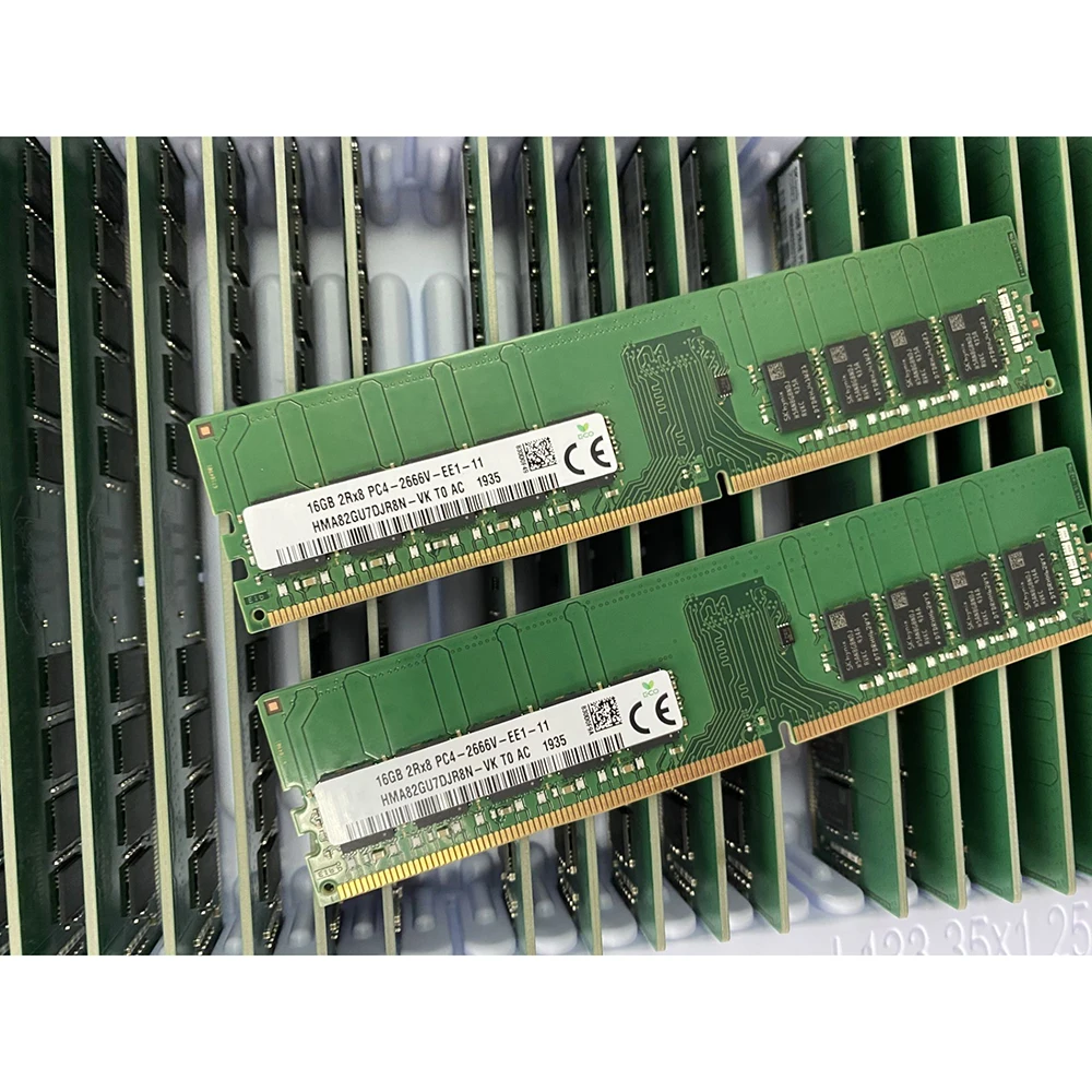 1PCS RAM 16G 16GB 2RX8 PC4-2666V 2666 ECC UDIMM Memória Para SK Hynix HMA82GU7DJR8N-VK/HMA82GU7CJR8N-VK