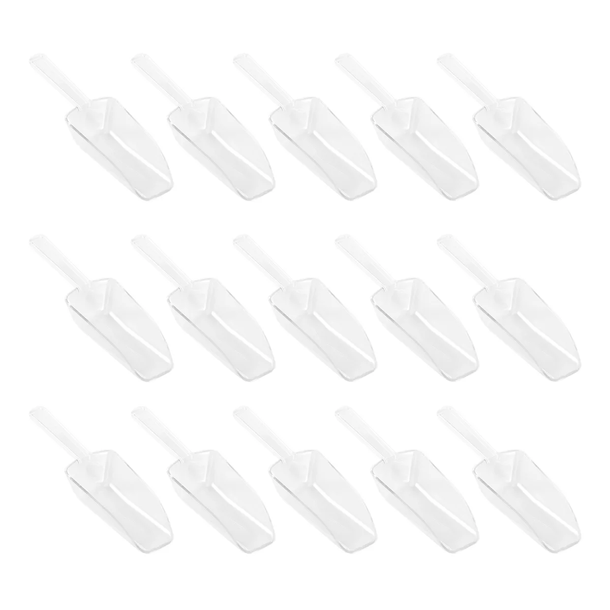 

15pcs Flour Shovel Kitchen Scoop Clear Plastic Mini Protein Powder Scoops for Home Supermarket Use