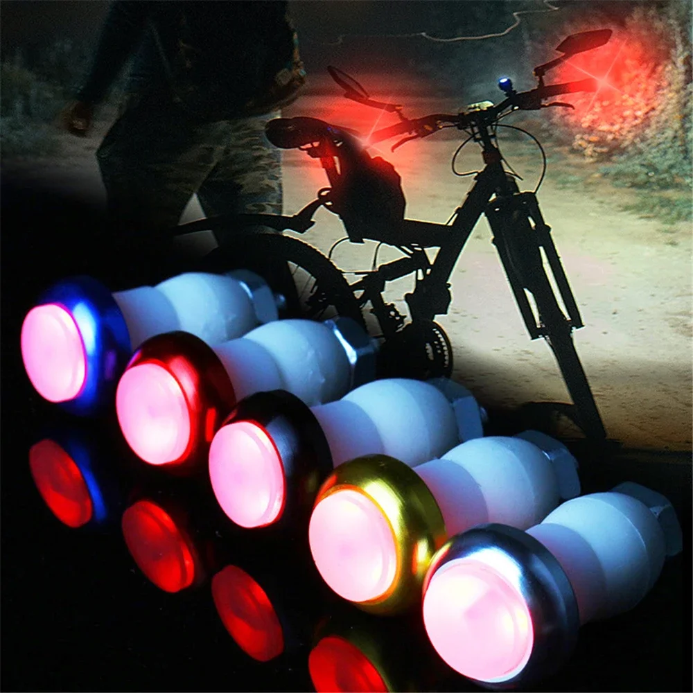 2pcs Bicycle Handlebar Lights Night Safety Cycling Bike Turn Signal Handle Bar End Plug LED Red Light Lamp Magnetic Handle Light