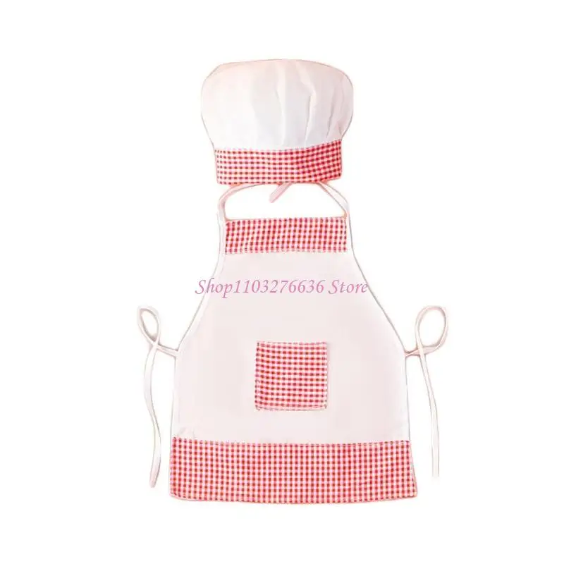 R6FD 2 قطعة التصوير الدعائم دعوى للطفل الوليد الرضع قبعة و مريلة الطباخ صور زي حديثي الولادة تأثيري حفلة صور الزي #1