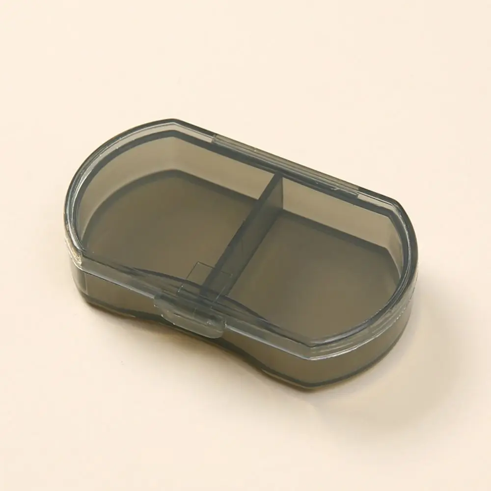 Easy to Carry Dust-proof 2-gird Pill Box With Lid Sealed Mini Medicine Box Snap-on design Safety Pill Packing Box Travel