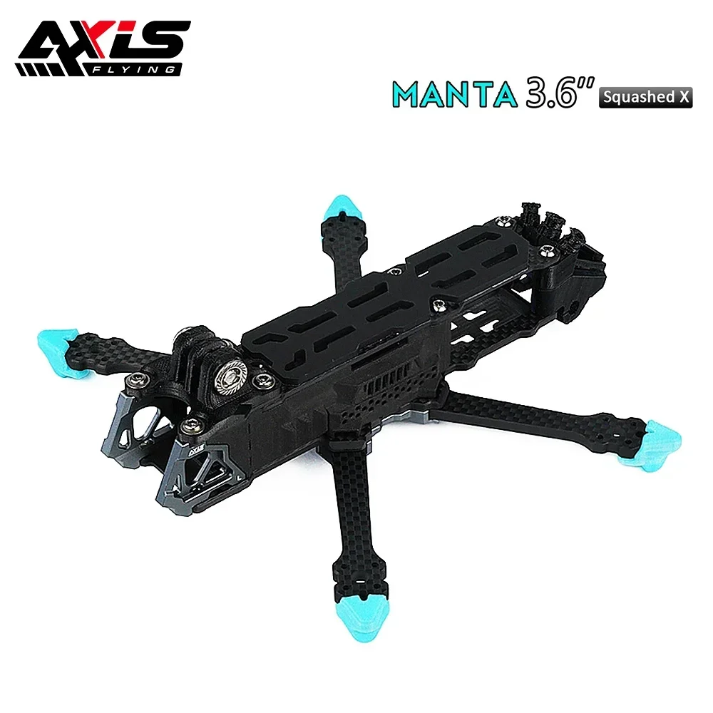 

Axisflying MANTA 3.6inch Squashed-X Carbon Fiber Frame Kit Wheelbase 162mm Suitable For Gemfan-3630 Prop 3.6” Freestyle Drone