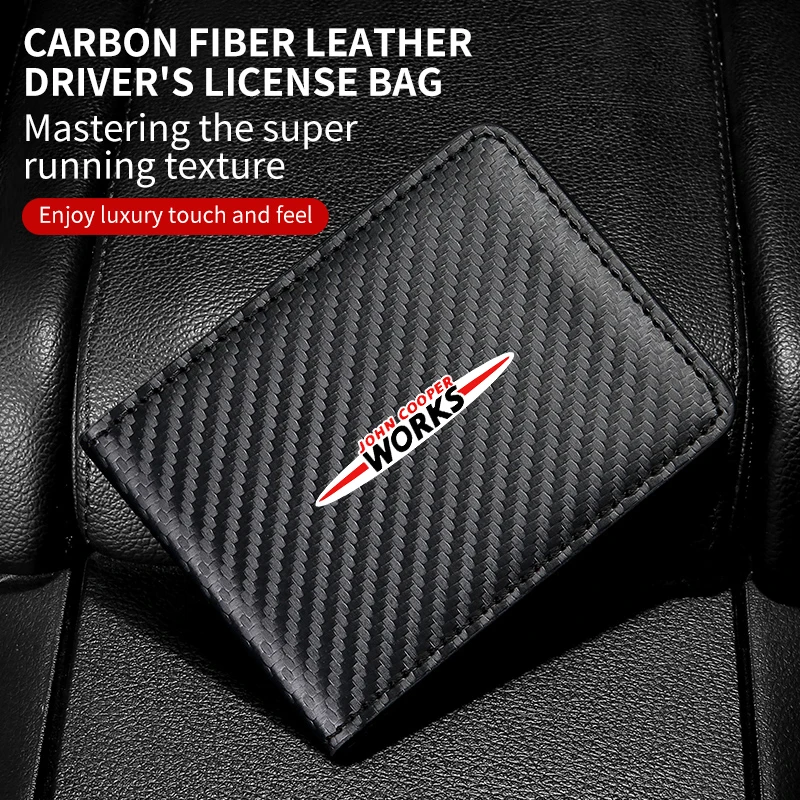 Car Driver License Wallet ID Credit Card Storage Holder Purses For MINI WORKS Cooper F55 F56 R60 R59 R58 R57 R56 R55 R53 R52 R50