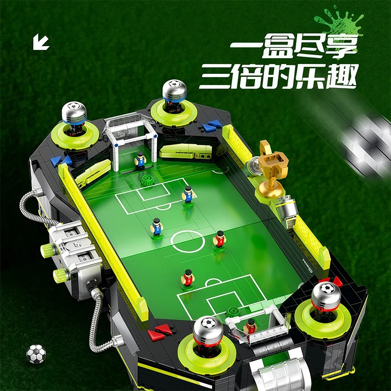 Consola de juegos de fútbol XZ0010 de lujo, bloques de construcción, Ideas creativas de potencia, máquina de juego de batalla, ladrillo, juguete DIY, regalo de cumpleaños para niños