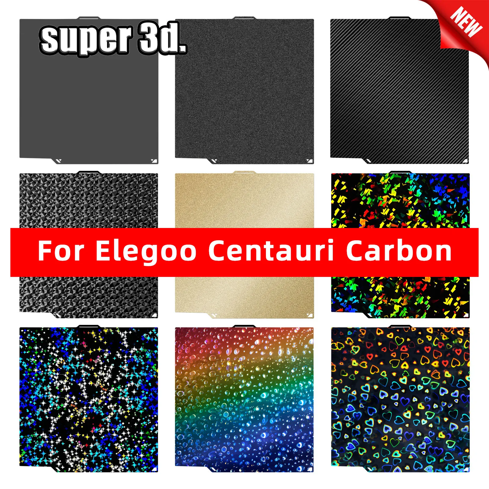 PEO PEI Build Plate for Elegoo Centauri Carbon Plate Smooth Sheet  PET for Centauri Carbon 3D Printer Hotend Heatbed Build Plate