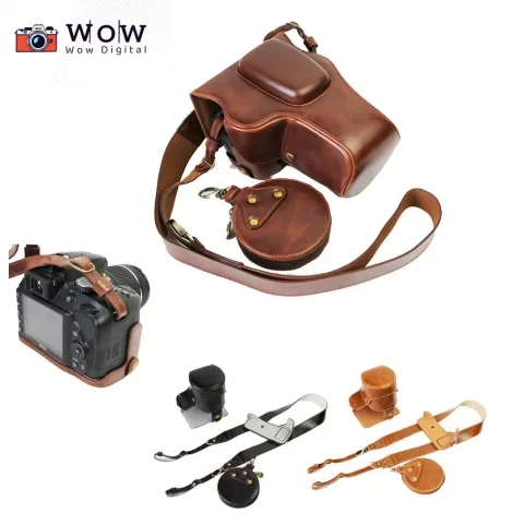 New Luxury Camera Case For Nikon D3200 D3100 D3300 Camera Case Vintage Video Bag With Strap Mini Case Open Battery Design