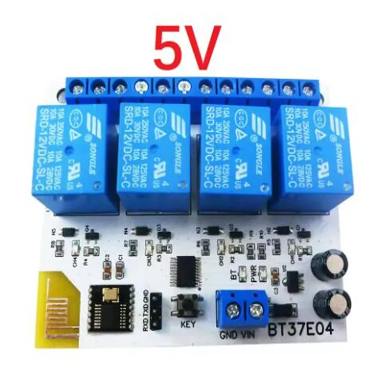 BT37E04 4Ch DC 5V/12V For Android BT-Compatible Relay 2.4G RF Remote control IOT Module Command customization Switch