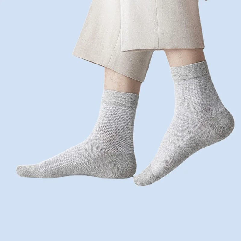 Chaussettes mi-tube en maille fine pour hommes, chaussettes Big Feet, taille extra large, grande taille, 5/10 paires