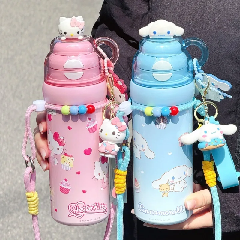 

Kawaii Hello Kitty My Melody Cinnamoroll Kuromi Sanrio Lovely Children 316 Insulated Cup Sippy Cups Christmas Gifts for Kids