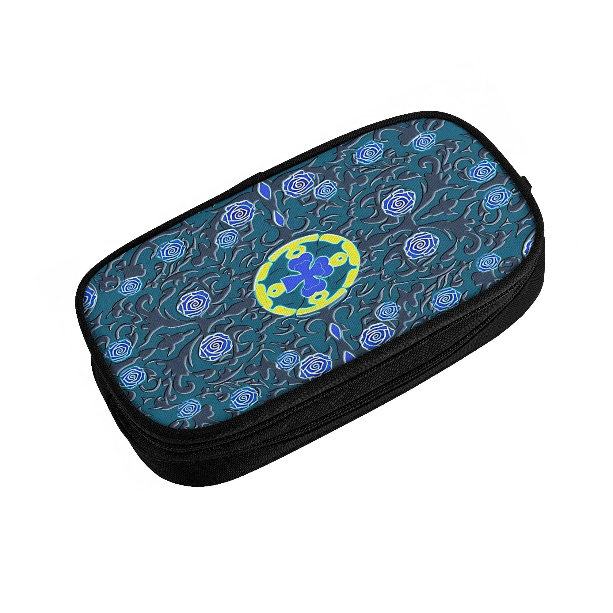 1 piece Lightweight dark anime aesthetic Pencil Case Student Pen Bag Five Leaf Clover Office Stationery Bag