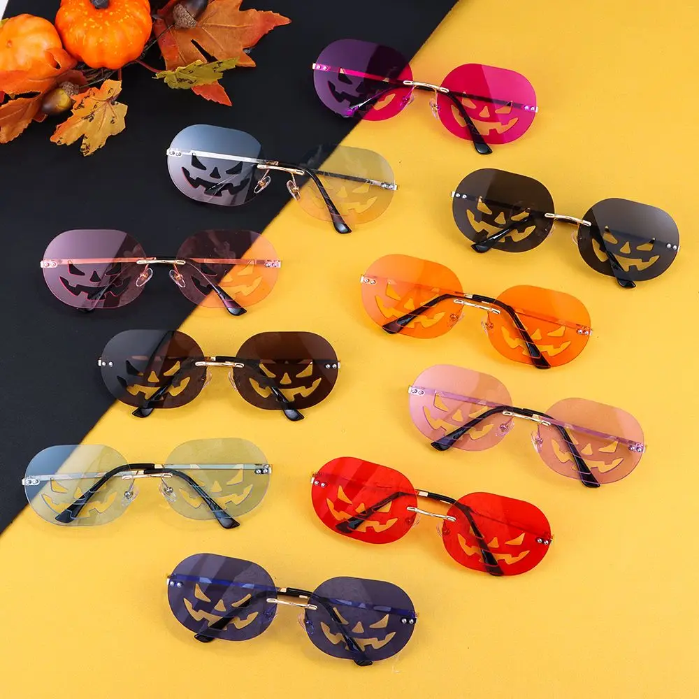 Vintage Cutout Funny Halloween Pumpkin Glasses Sunglasses for Women Men Party Glasses