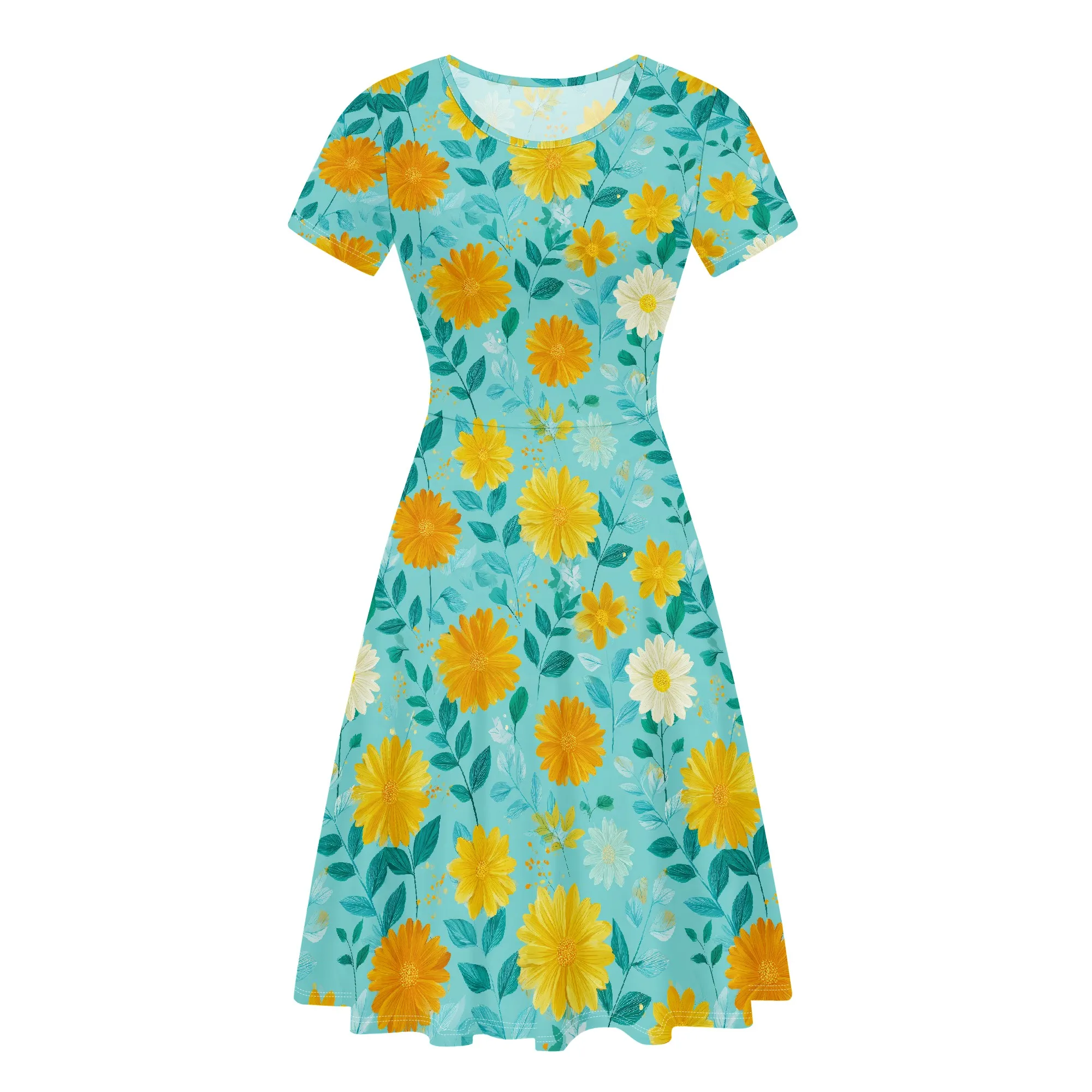 Robes d'été décontractées pour femmes, robe de plage, t-shirt à manches courtes