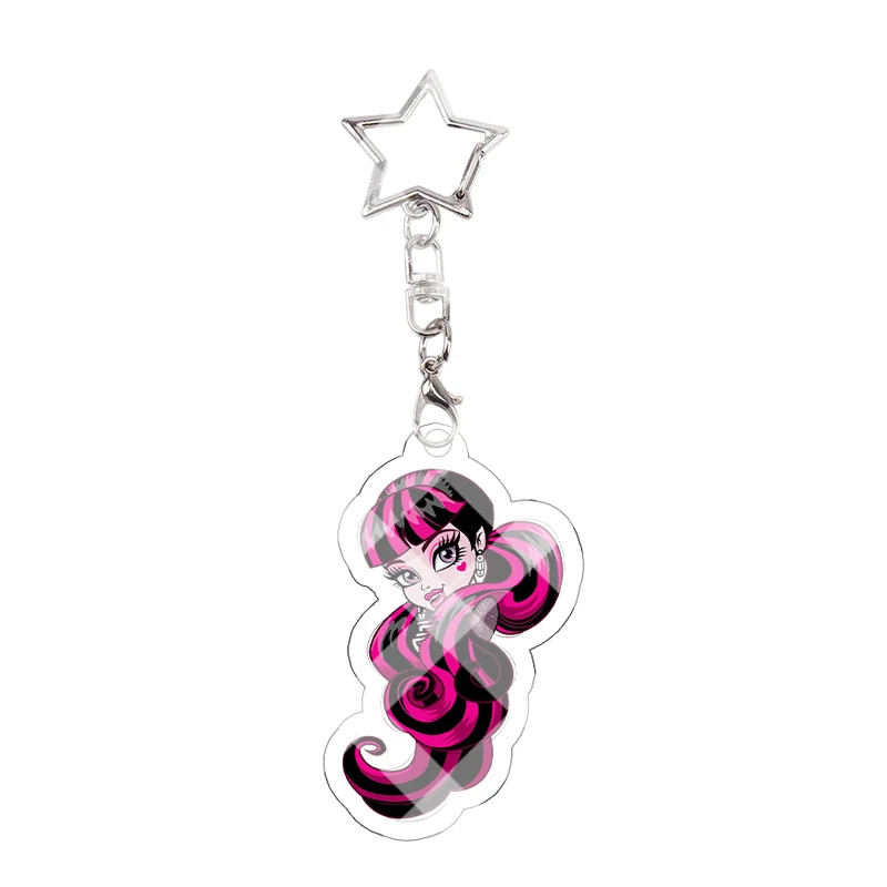 Monster Girl Acryl-Schlüsselanhänger Kawaii Fledermaus-Wimpel Totenkopf Rosa Schleife Exquisiter Studenten-Cosplay-Requisiten-Taschenanhänger Schlüsselring Geburtstagsgeschenk – Detail 18
