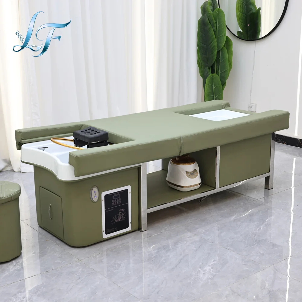 Commercial Beauty Salon Barber Shop Furniture Fumigation Shampoo Bed Hair Wash Head Spa Massage Table