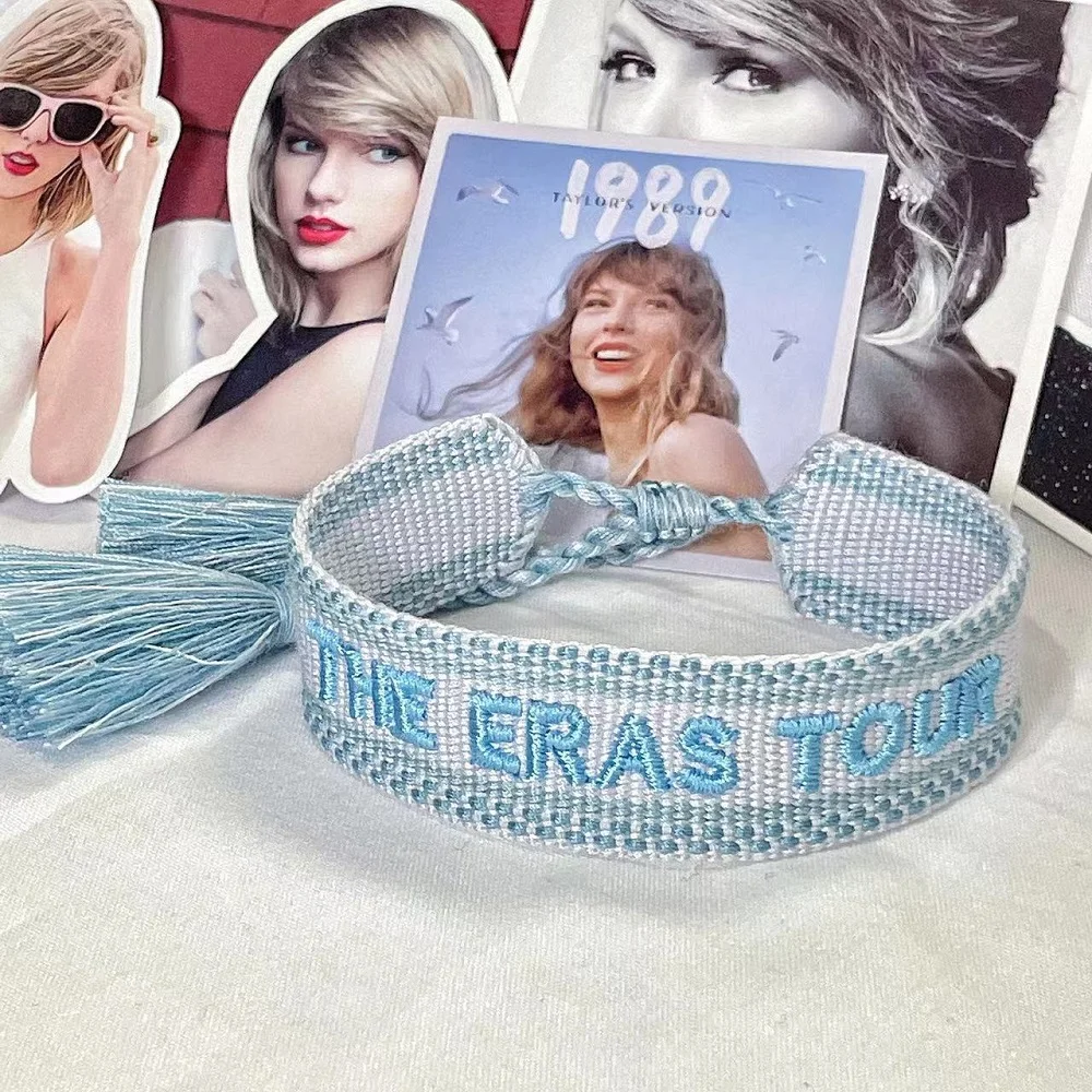 THE ERAS TOUR Woven Bracelets SWIFTIE Stackable Wrap Fabric Bracelets