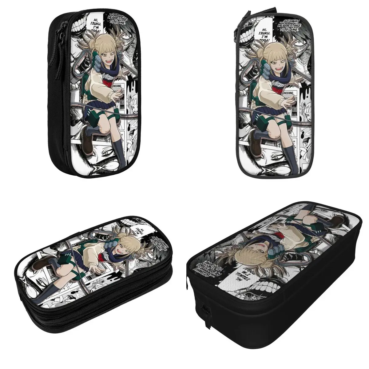 Himiko Kawaii Girl My Hero Academia Pencil Case Pen Holder Bags Kids Large Storage Students School Zipper Pencilcases