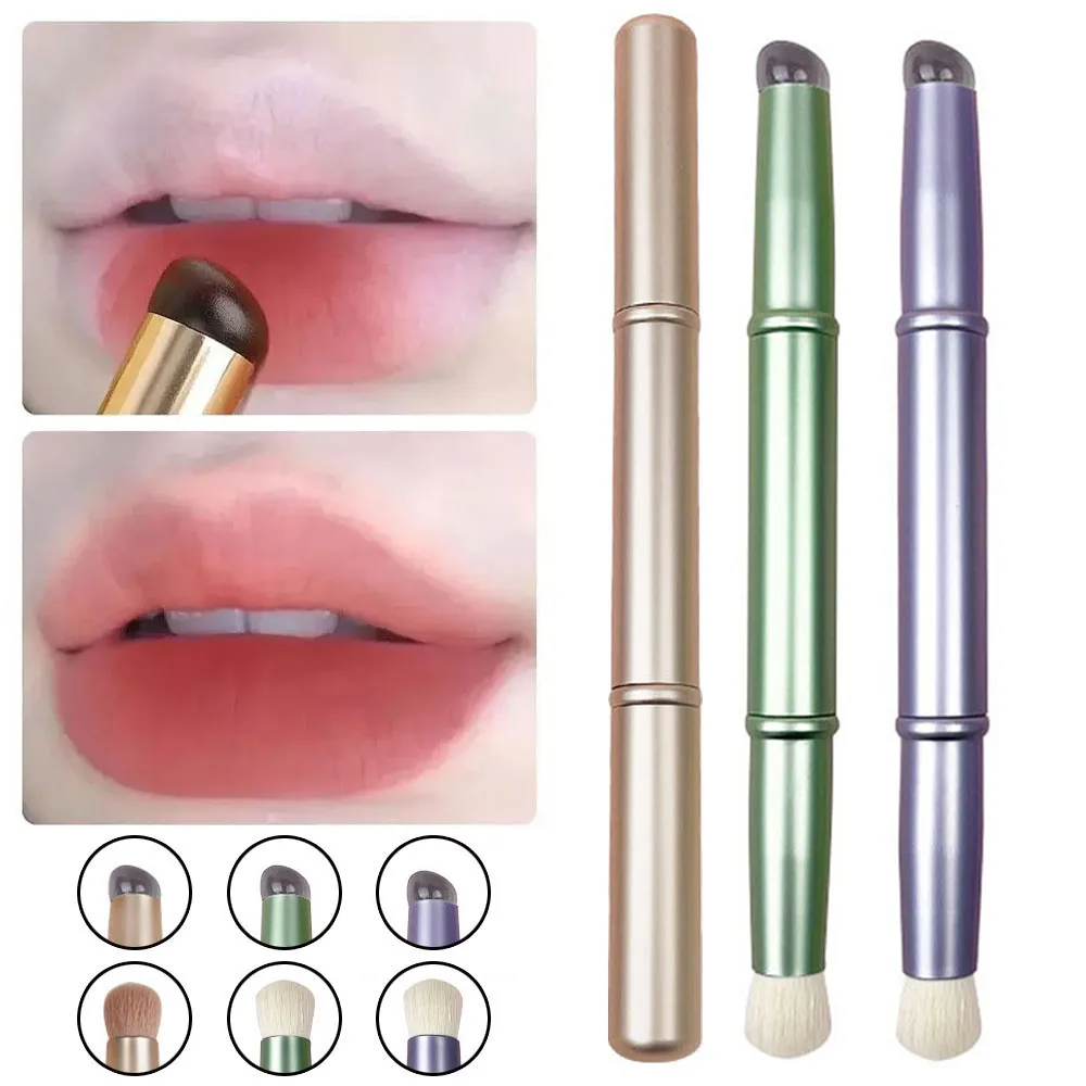 Neue doppel köpfige Gelee Silikon Slogan Lippen bürste mit weichen Faser Haar Concealer Multifunktion bürste Augen blühende Make-up Pinsel