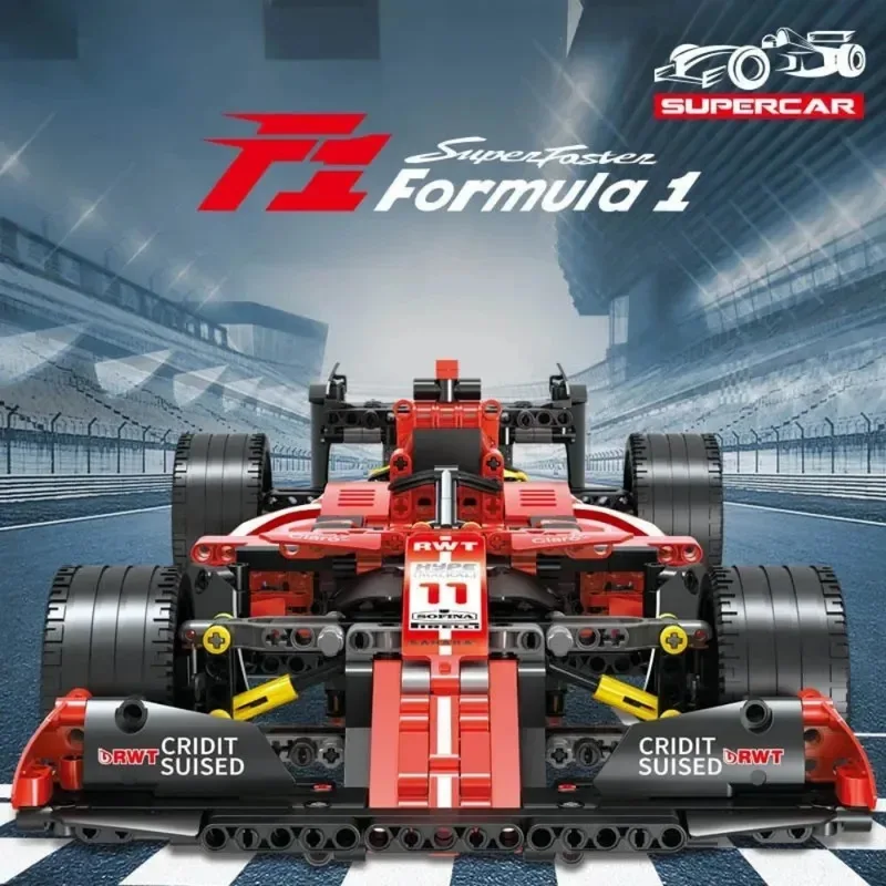 MDXW 1:10 Scale Technical Formula F1 Racing Building Blocks Set - Kit Assembly Model Toy Perfect for Christmas & Birthday Gifts