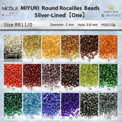 Miyuki Round Beads Silver-Lined Series 2mm 11/0  Japanese Seed Bead for Bracelet Necklace Earring Jewelry Making