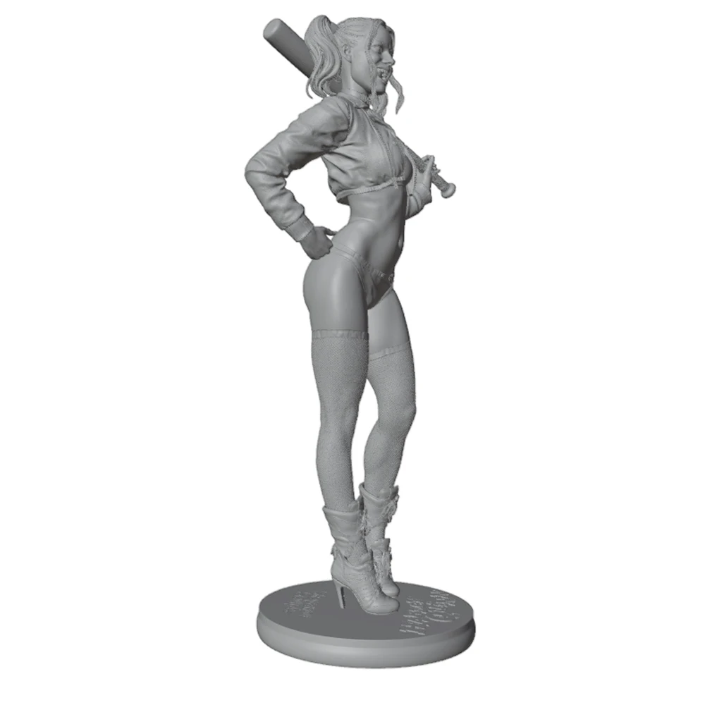 1/24/12/6 Desktop Decoration, Funny and Cute Girl Resin Model Kit, GK Mini 3D Printed Grey Model Doll, DIY Model, Uncolored view 4