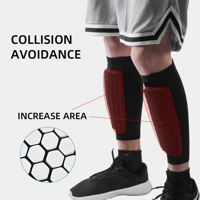 Outdoor sports football honeycomb anti-collision calf protection Lycra breathable protective equipment compression calf cover