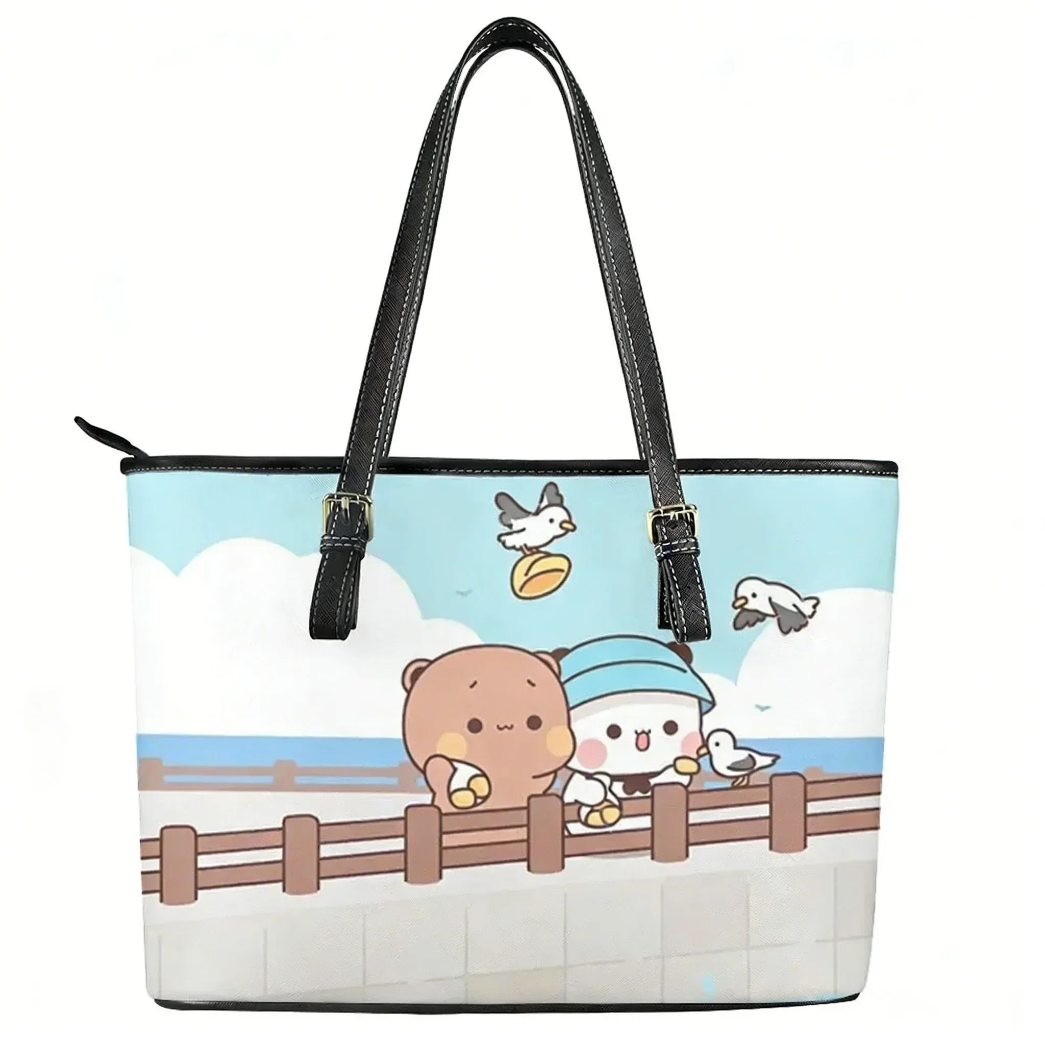 

Сумка-тоут с мультяшным принтом B-Bubu Dudu, персонализированная, для женщин и мужчин, кожаная деловая сумка через плечо, дорожная сумка, подарок