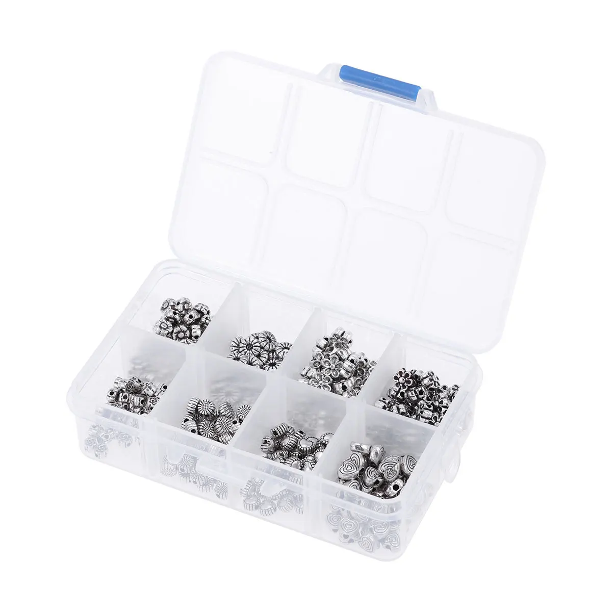 

400 pcs Beads Accessories Assortment Silver Snowflake Heart Spacer Charms For Jewelry Making Diy Findings Vintage Unique Mix