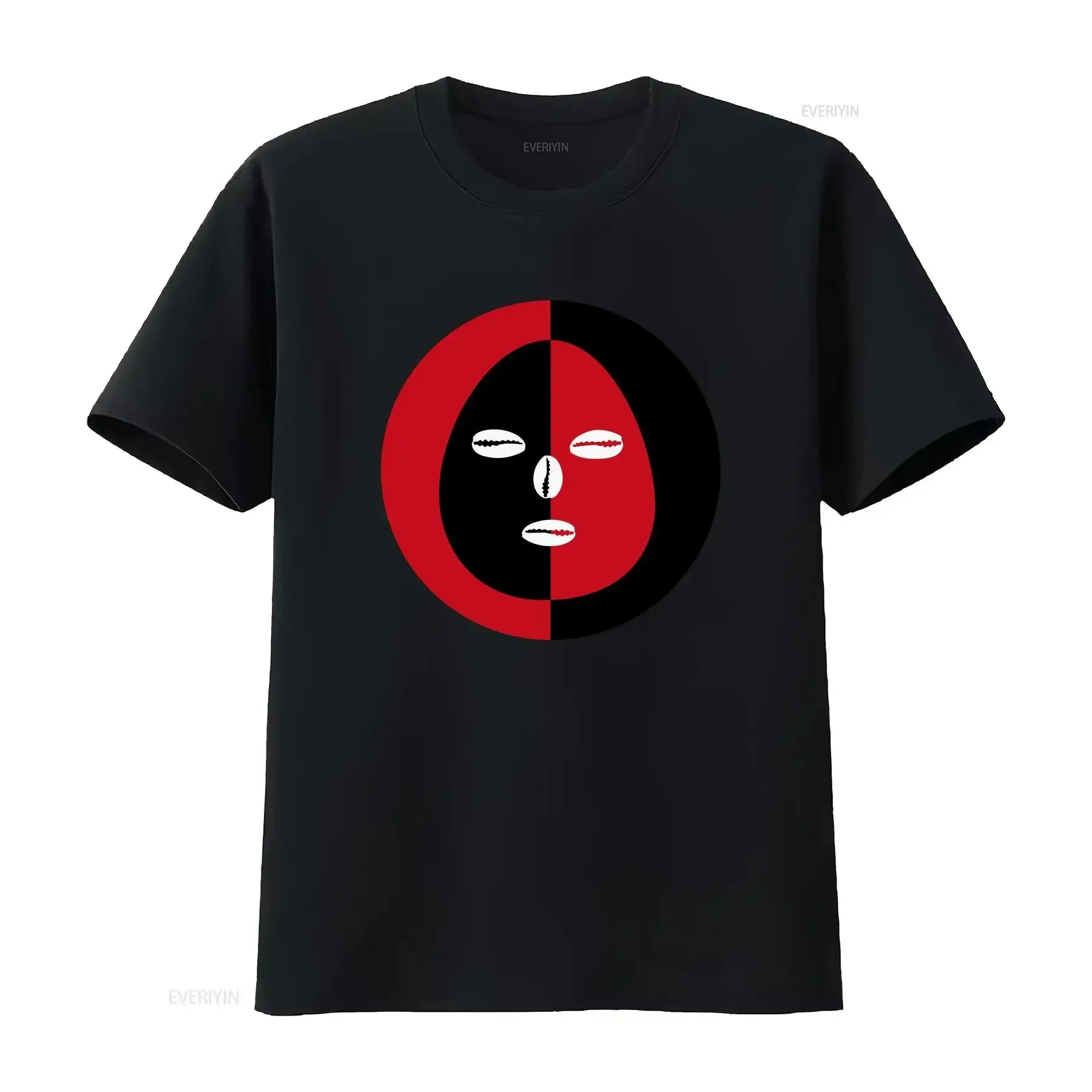 

Eleggua Two Colors Face Black Red Men's T Shirt vintage Washed graphic Unisex Versatile Comfortable homme streetwear Slightly