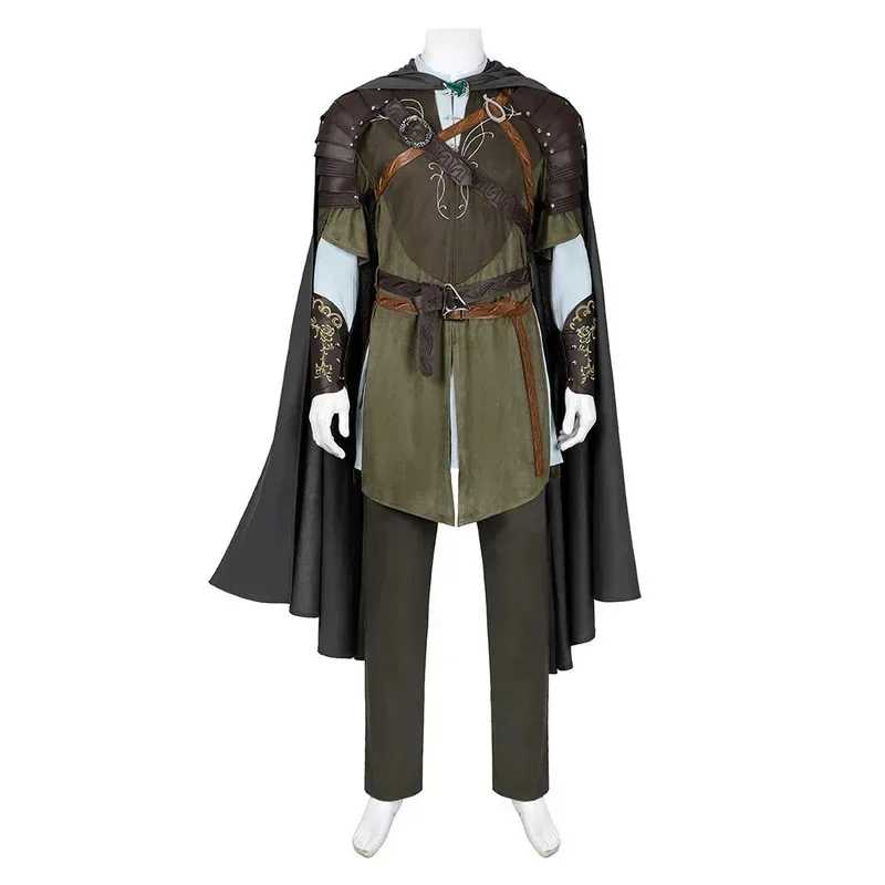 

A888Men Male Legolas Cosplay Uniform Costume Coat Pants Cloak Gloves Adult Outfits Halloween Carnival Dress-Up Party DisguB666@！