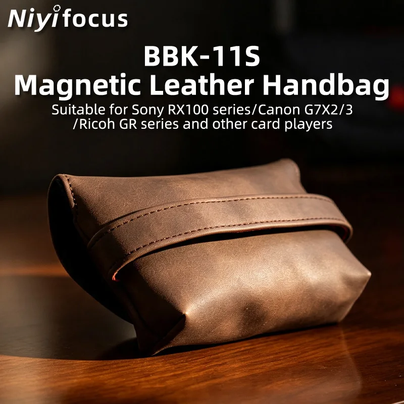 BBK-11S Magnetic Snap Camera Handbag Anti-Scratch Soft Inner Lining for Sony RX100 Series Canon G7X2 G7X3 Ricoh GR Card Cameras
