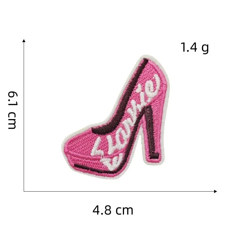 Pink Cartoon Girl Cloth Stickers Doll Computerized Embroidery Sticker Diy Clothing Accessories Applique Cute Hole Fixes Patches