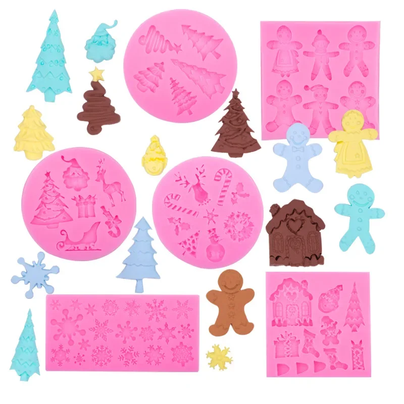 

Christmas Mold Silicone DIY Christmas Tree Decoration Silicone Epoxy Resin Mold Cake Decoration Accessories DIY Baking Tools