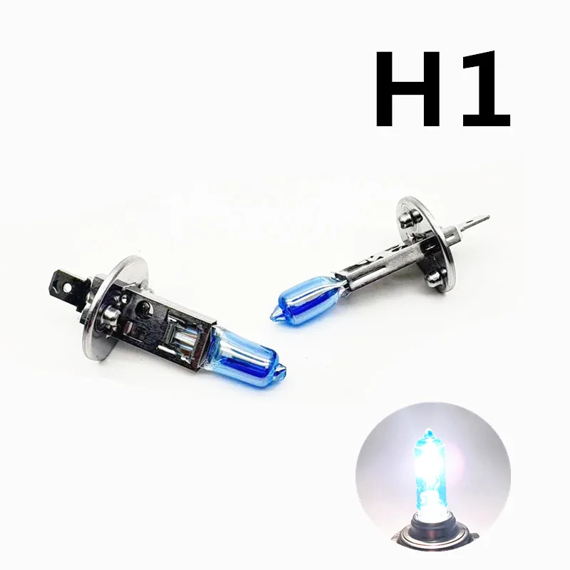 2pcs H1 Crystal Super White Halogen Bulb 12V 55W High Low Beam Car Headlamp Light for Car Styling And Lighting Source