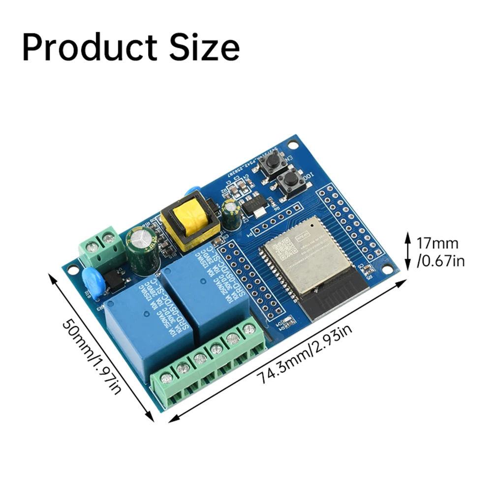 ESP32 WIFI Bluetooth AC220V Stromversorgung 2-Kanal-Relaismodul Sekundäres Entwicklungsboard für IoT-Projekte – Detail 5