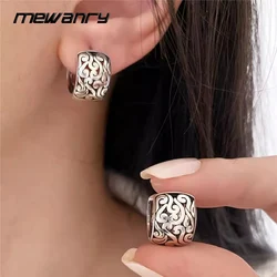 Mewanry Prevent Allergy Hollow Cloud Pattern Hoop Earrings For Women Girls Fashion Elegant Ethnic Vintage Daily Party Jewelry
