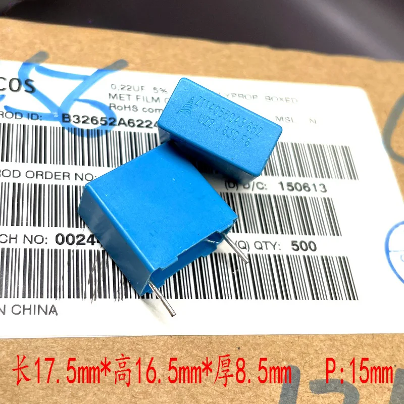 10PCS EPCOS Siemens MKP 0.22uf 224 220nf 630v safety capacitor B32652A6224