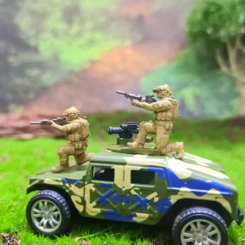 1:64 โมเดลเรซิ่นกองทัพเรือสหรัฐฯ ซีลส์ขนาดเล็กแอ็คชั่นฟิกเกอร์ 1/6 ชิ้นทหาร DIY อุปกรณ์เสริมฉากคอลเลกชันจอแสดงผลพัดลม