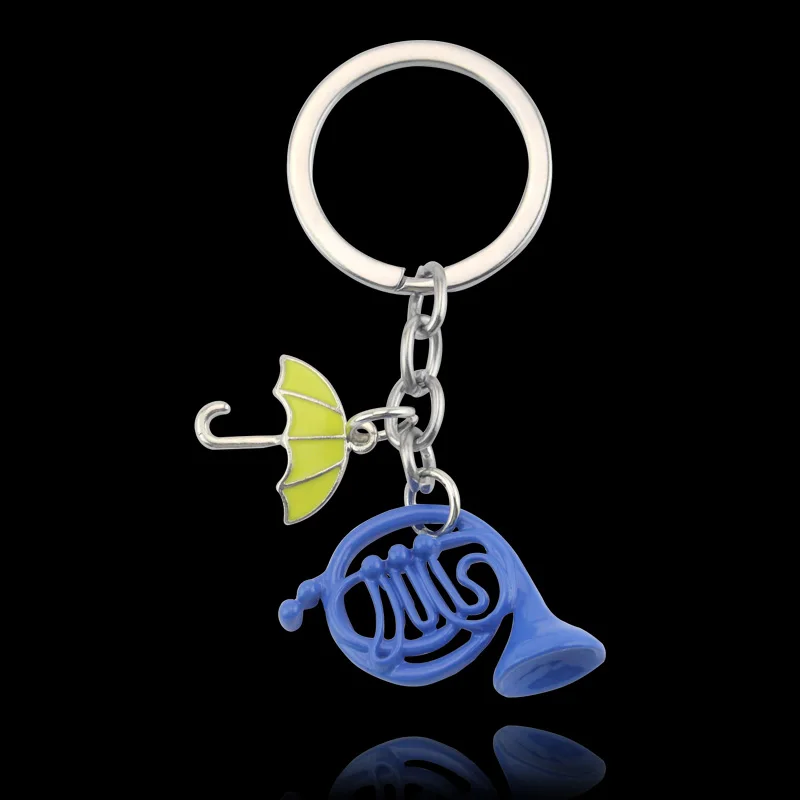 Movie Himym keychain How I Met Your Mother Keyrings Yellow Umbrella Blue French Horn Pendant keychain