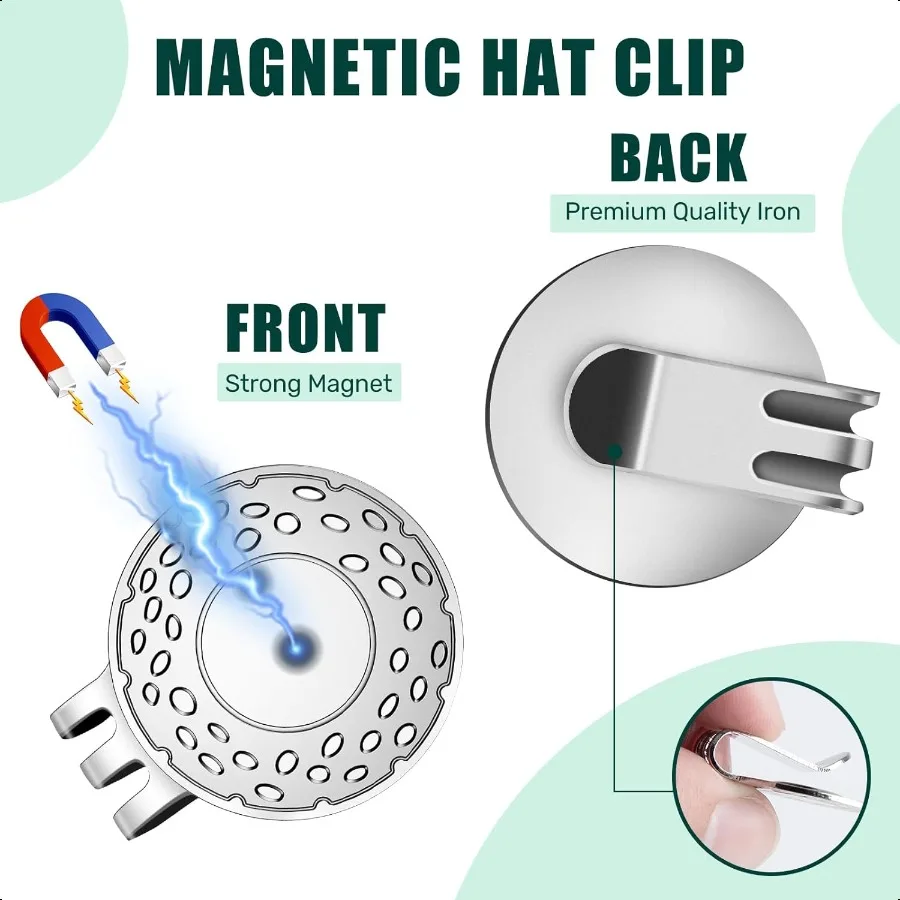 علامة كرة جولف مضحكة مع مشبك قبعة مغناطيسي، علامة كرة، مشبك قبعة، إكسسوارات جولف، هدية رائعة للرجال والنساء