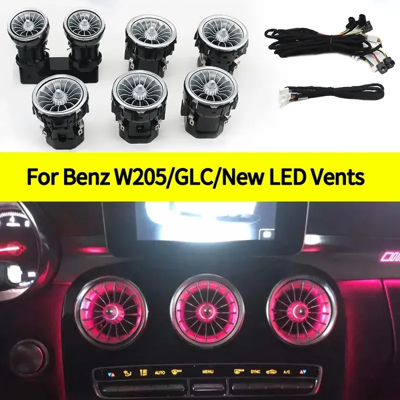 

Mercedes-Benz Turbine Air Outlet Ambience Light W205 Modified Medium Treble Horn Cover C- Class GLC Atmosphere Light