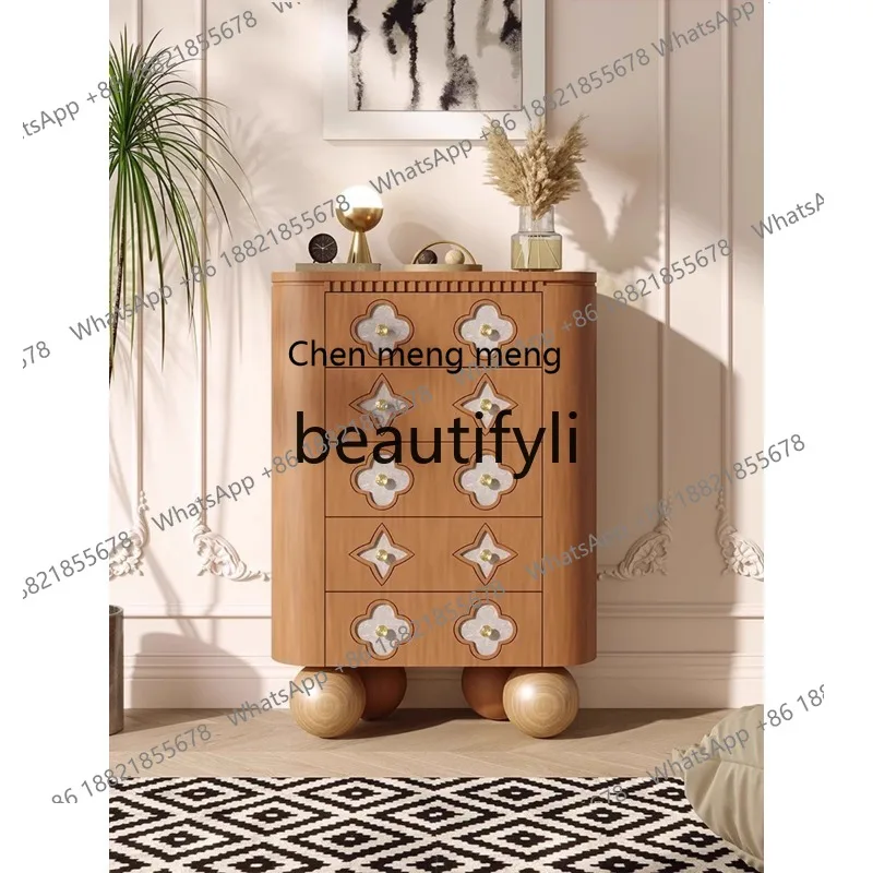 

Medieval style, retro locker solid wood bedroom living room vertical cabinet French storage cabinet H