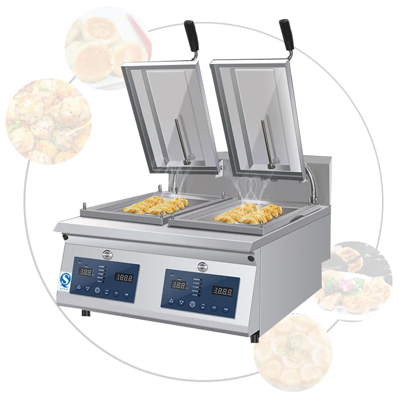 

110V 220V Electric Thermal Automatic Fried Dumpling Machine Nonstick Pan Frying Stove Pot Sticker Machine