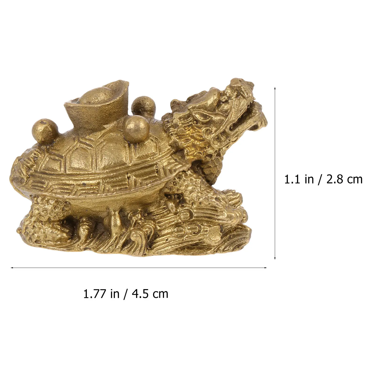 1Pcs Copper Dragon Turtle Ingot Decor Luck Meaning Craft High Quality Material Non Deformable Desktop Adornment Home Office