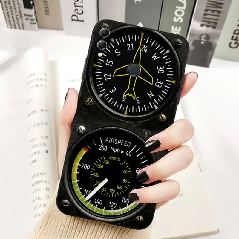 Aviation Aeroplane Helicopter Cockpit Instrument Phone Case for Huawei Honor 10 i 8X C 5A 20 9 10 30 lite pro Voew 10 20 V30